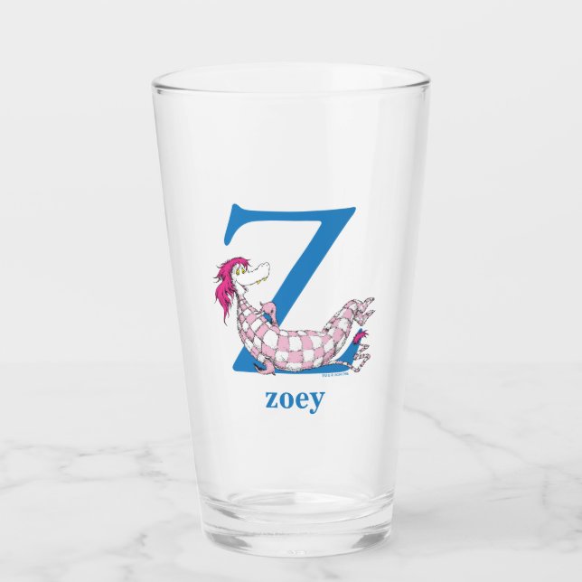 Verre ABC du Dr Seuss : Lettre Z - Bleu | Ajouter Votre  (Devant)