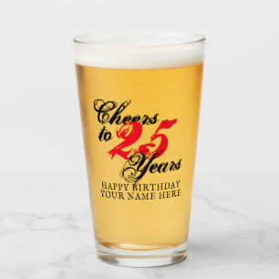 Verre Acclamations à 25 ans de 25ème d'anniversaire de