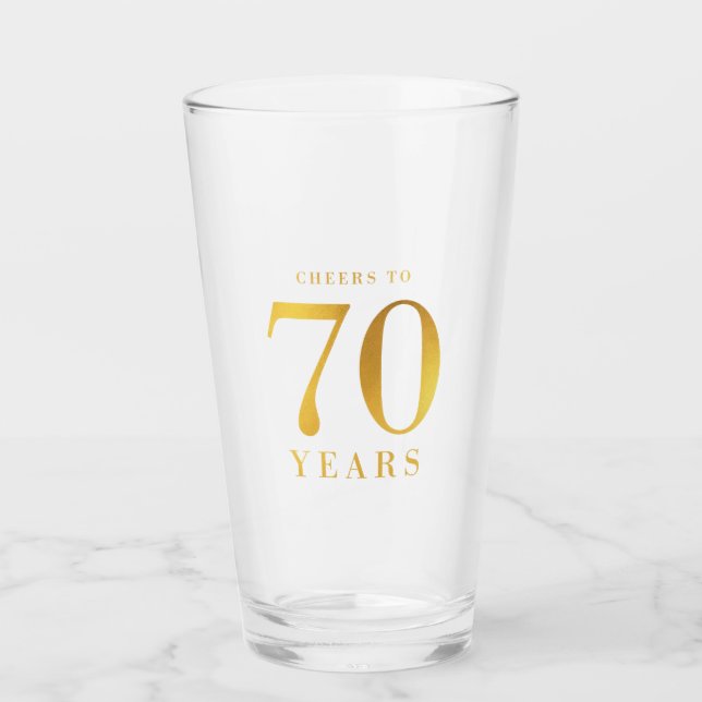 Verre Acclamations d'or de Faux à 70 ans d'anniversaire (Devant)