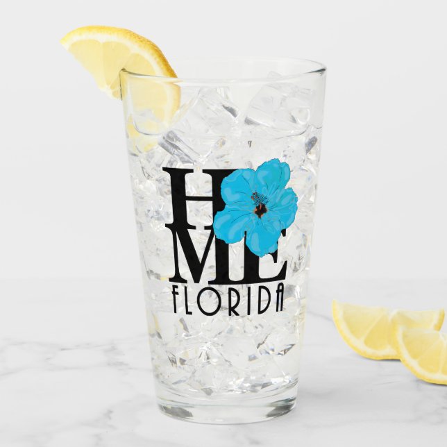 Verre ACCUEIL Florida Blue Hibiscus (Devant glace)