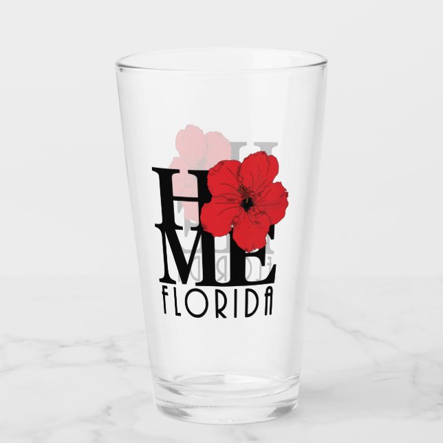 Verre ACCUEIL Hibiscus rouge (Devant)