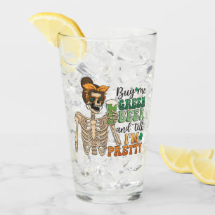 Verre Acheter Me Bière Verte - Squelette   Saint Patrick