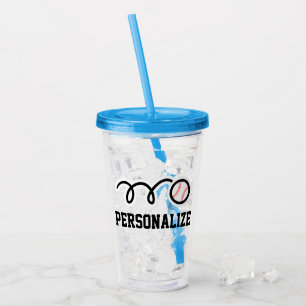 Verre acrylique de culbuteur d'anniversaire fait