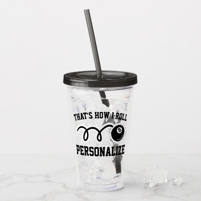 Verre acrylique de culbuteur de piscine drôle (Devant glace)