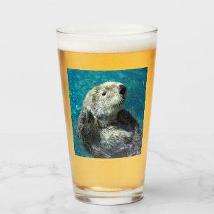 Verre Adorable Mer Otter Cute Eau Bleue