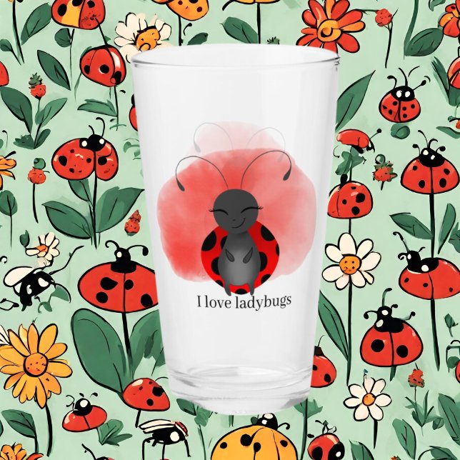 Verre adorant cocu ladybug ajouter du texte (Créateur téléchargé)
