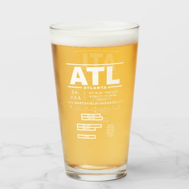 Verre Aéroport international d'Atlanta ATL (Dos (rempli))
