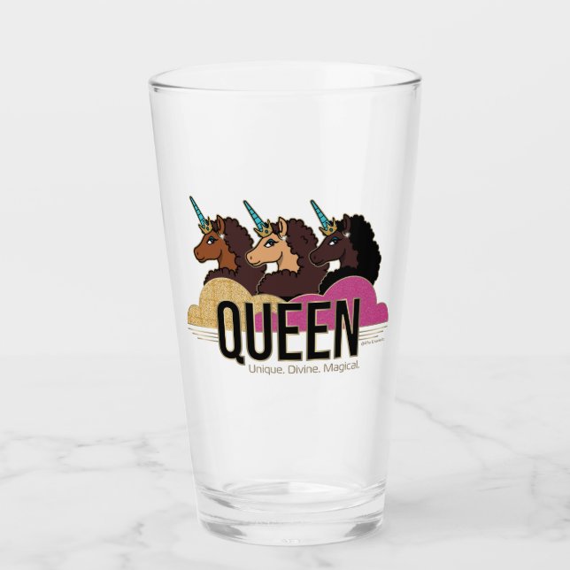 Verre Afro Unicorn Queen Trio Design (Devant)