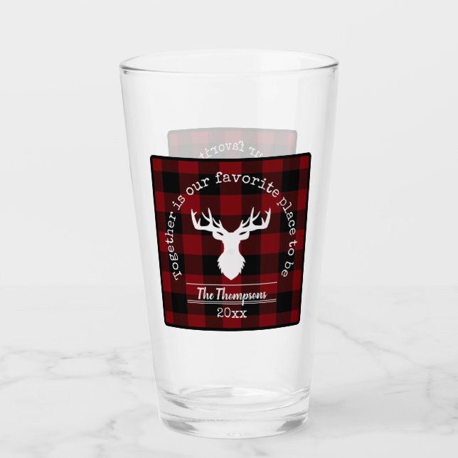Verre Agritourisme personnalisé de buffle rouge et noir (Devant)