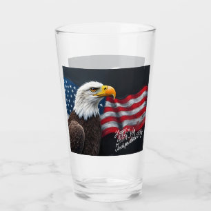 Verre Aigle chauve avec drapeau américain Art du 4 juill