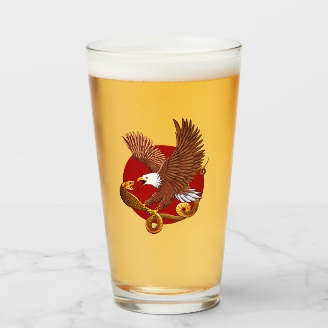 Verre Aigle et serpent (Devant (rempli))