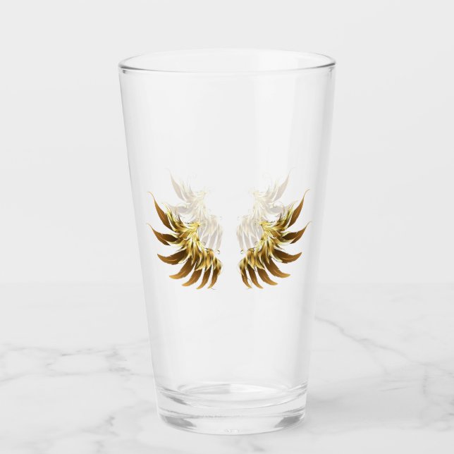 Verre Ailes d'Ange d'or sur arrière - plan noir (Devant)