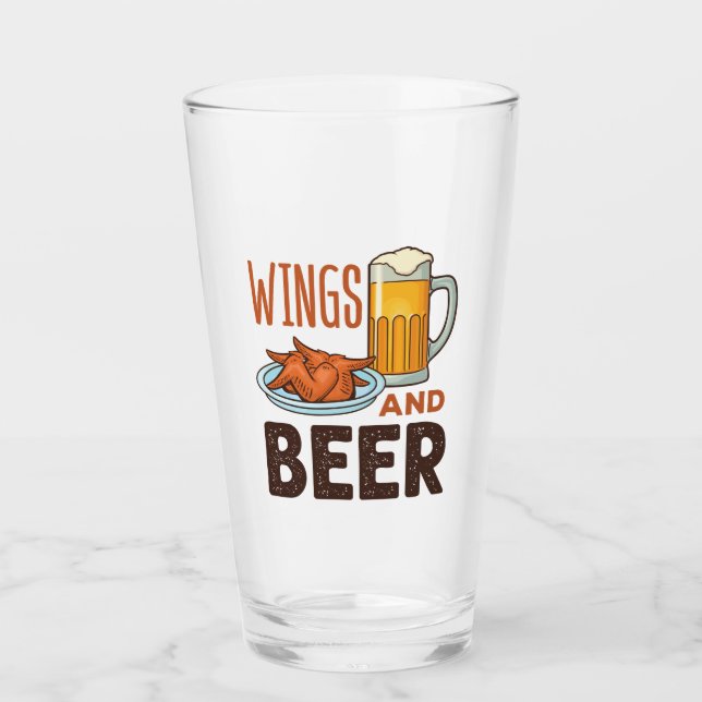 Verre Ailes et ailes de poulet de bière Boire (Devant)