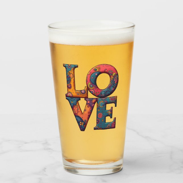 Verre Aimer boire des lunettes (Devant (rempli))