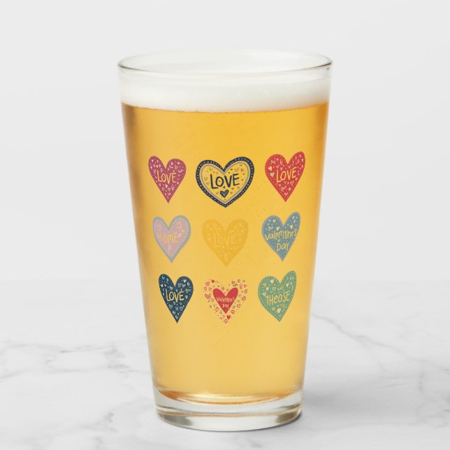 Verre Aimer boire des lunettes (Devant (rempli))