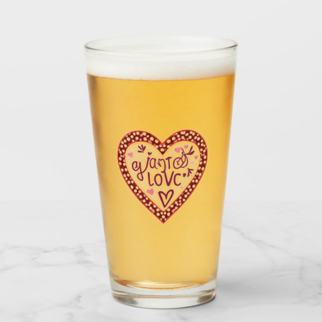 Verre Aimer boire des lunettes (Devant (rempli))