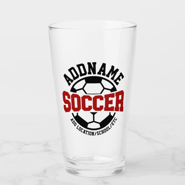 Verre AJOUT PERSONNALISÉ NOM Joueur de football Cravate- (Devant)