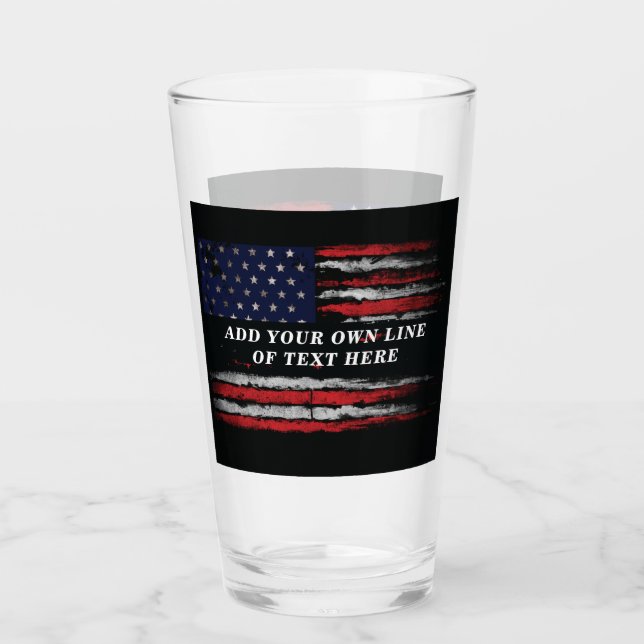 Verre Ajouter votre propre texte sur grunge American fla (Devant)