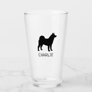 Verre Akita Chien race Silhouette personnalisée