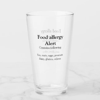 Verre Alerte d'allergie alimentaire ajouter le nom texte