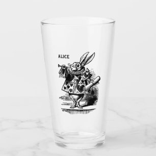 Verre Alice au pays des merveilles vintage Lapin Blanc e