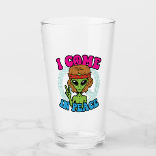 Verre Alien Hippie Je Viens En Paix Trippy Peace Sign