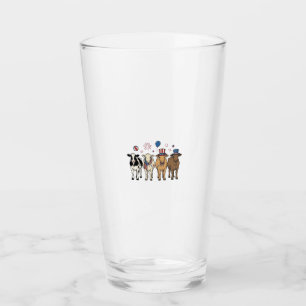 Verre Alignement de vaches patriotiques dessin de t-shir
