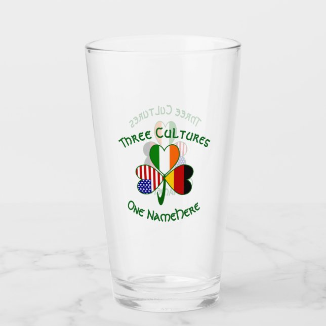 Verre Allemand Irlandais Etats-Unis drapeaux Shamrock pe (Devant)