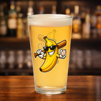Verre Allons Bananes Baseball Rétro Banane Drôle