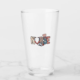 Verre American Nurse 4 juillet Patriotic USA Flag Nurs