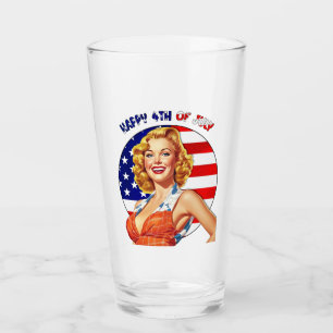 Verre American Retro Pin-up Girl Art
