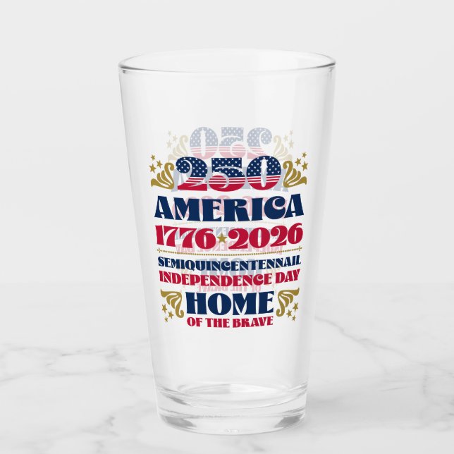 Verre Amérique : 250e anniversaire de l'indépendance de  (Devant)