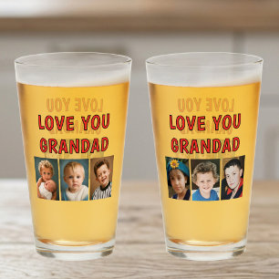 Verre Amour à Grand-papa 6 photos bière rouge
