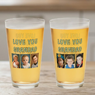 Verre Amour à Papi 6 photos bière verte