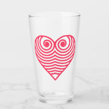 Amour Hypnotique – Cœur Contourné Minimaliste Roug