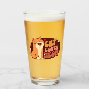 Verre Amoureux des chats Miaou - chat orange