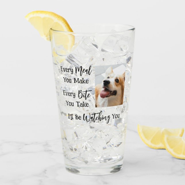 Verre Amoureux des chiens Funny Chien Dit 2 Photos (Devant glace)