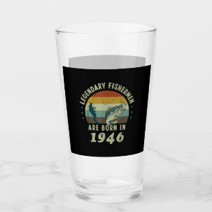 Verre Amusant 75e cadeau d'anniversaire de pêche pour 7
