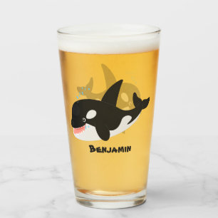 Verre Amusante baleine orque mignonne dessin animé