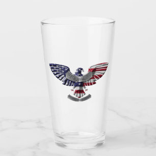 Verre Ancien Aigle Américain "Fier D'Avoir Servi"