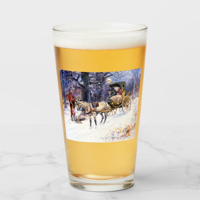 Verre Ancien Noël en Nouvelle-Angleterre (par Charles Ru (Devant (rempli))