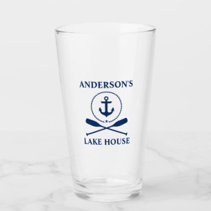 Verre Ancre Bleue de la Marine Nautique Oars Lake House