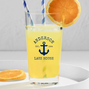 Verre Ancre Bleue marine Famille Lake House