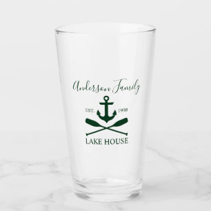 Verre Ancre Nautical Lake House Oars Nom de famille Gree