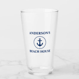 Verre Ancre nautique Nom de la maison de plage