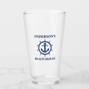 Verre Ancre nautique Roue Maison de plage