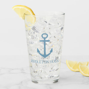 Verre Ancre personnalisée bleu Caroline élégante