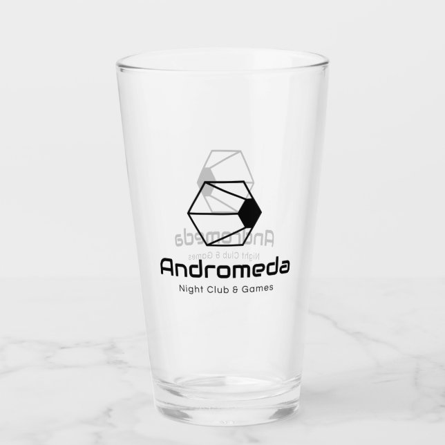 Verre Andromeda (noir sur transparent) (Devant)