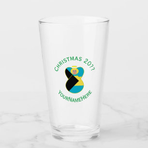 Verre Ange blond drapeau bahaméen Noël Personnalisé 