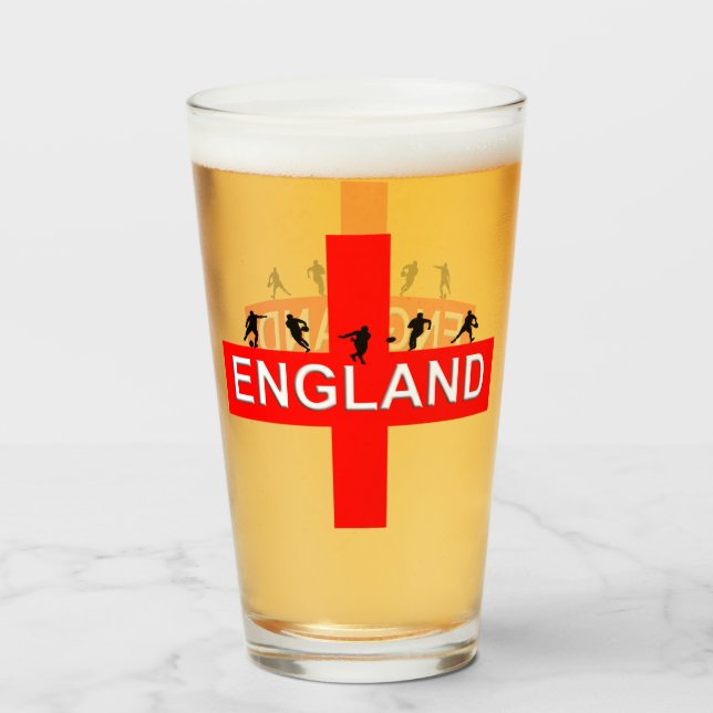 Verre Angleterre Saint George Rugby Homme Silhouettes (Devant (rempli))
